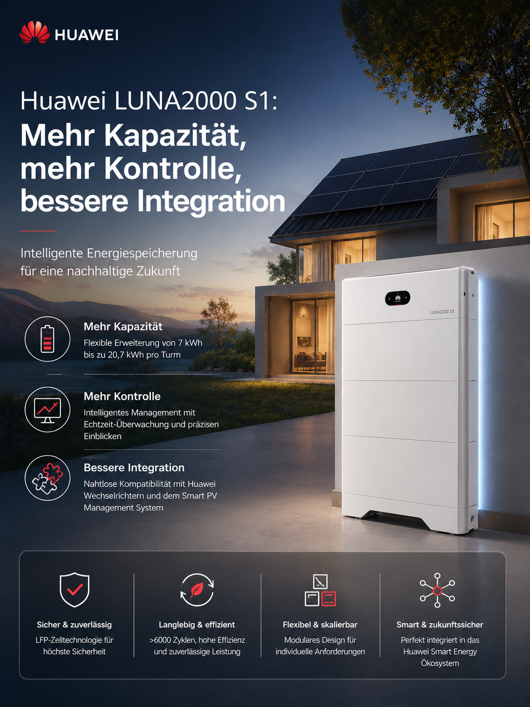 Huawei LUNA2000 S1: Mehr Kapazität, mehr Kontrolle, bessere Integration