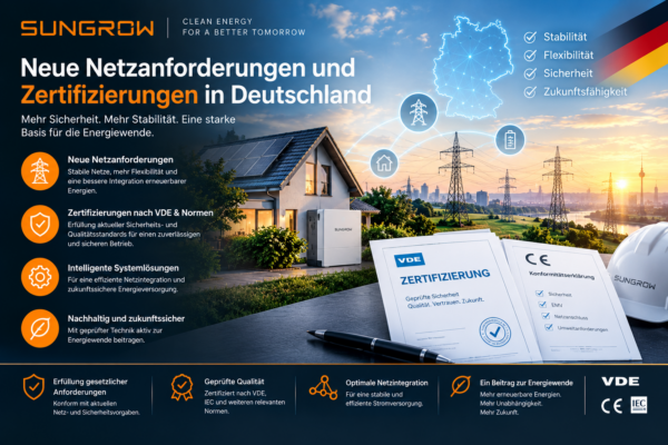 Sungrow Neue Netzanforderungen und Zertifizierungen in Deutschland