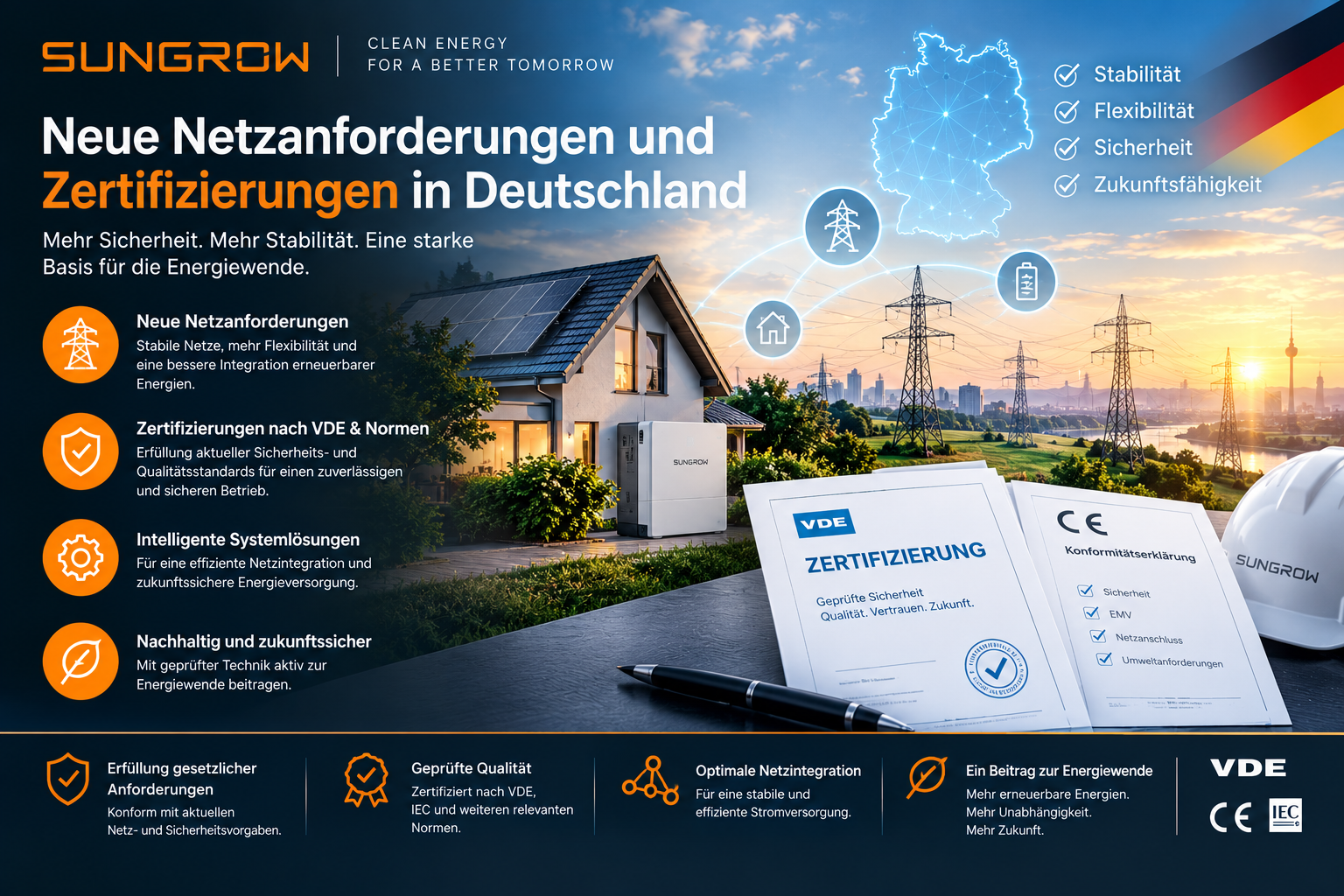 Sungrow Neue Netzanforderungen und Zertifizierungen in Deutschland