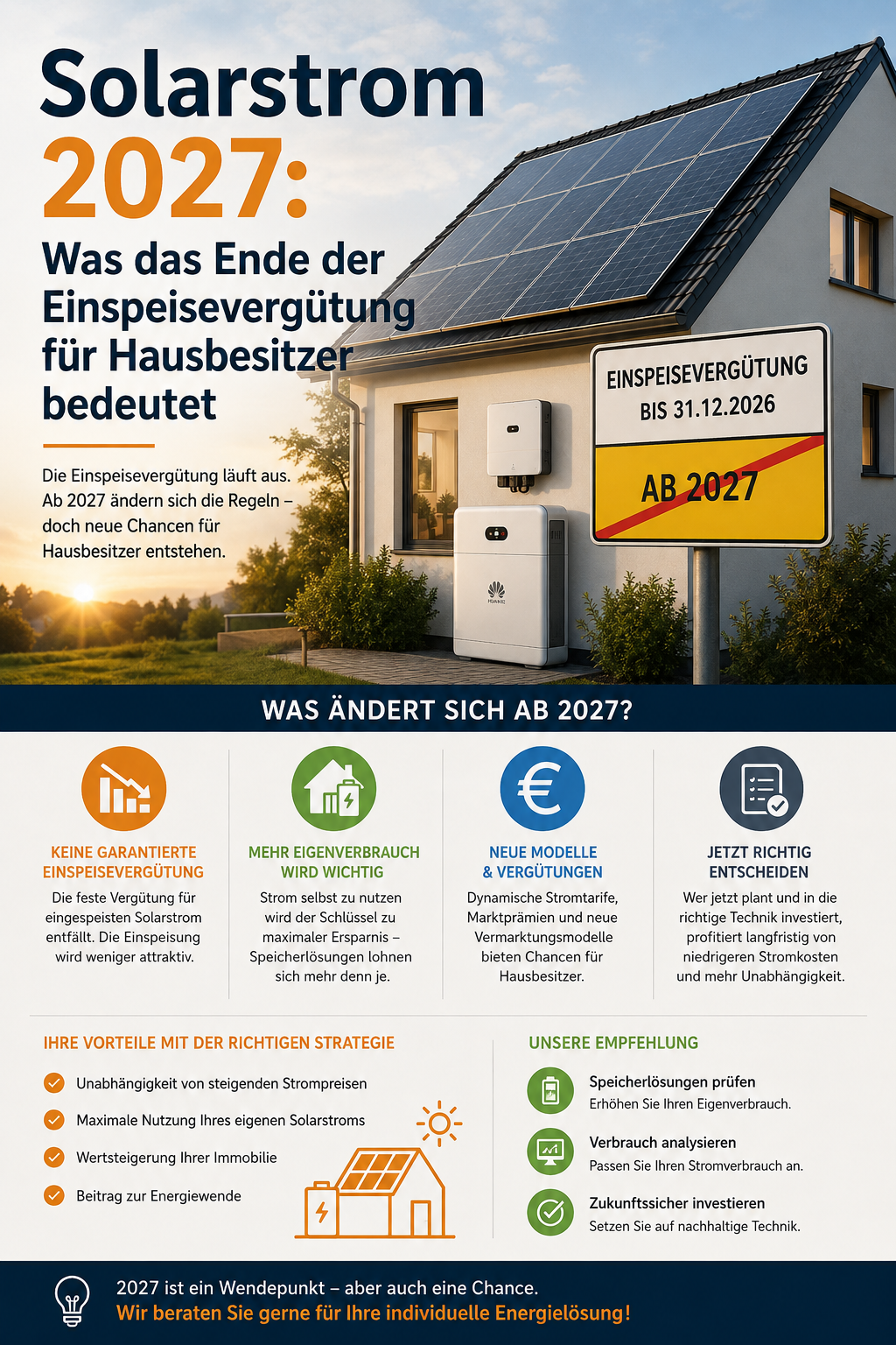 Solarstrom 2027: Was das Ende der Einspeisevergütung für Hausbesitzer bedeutet