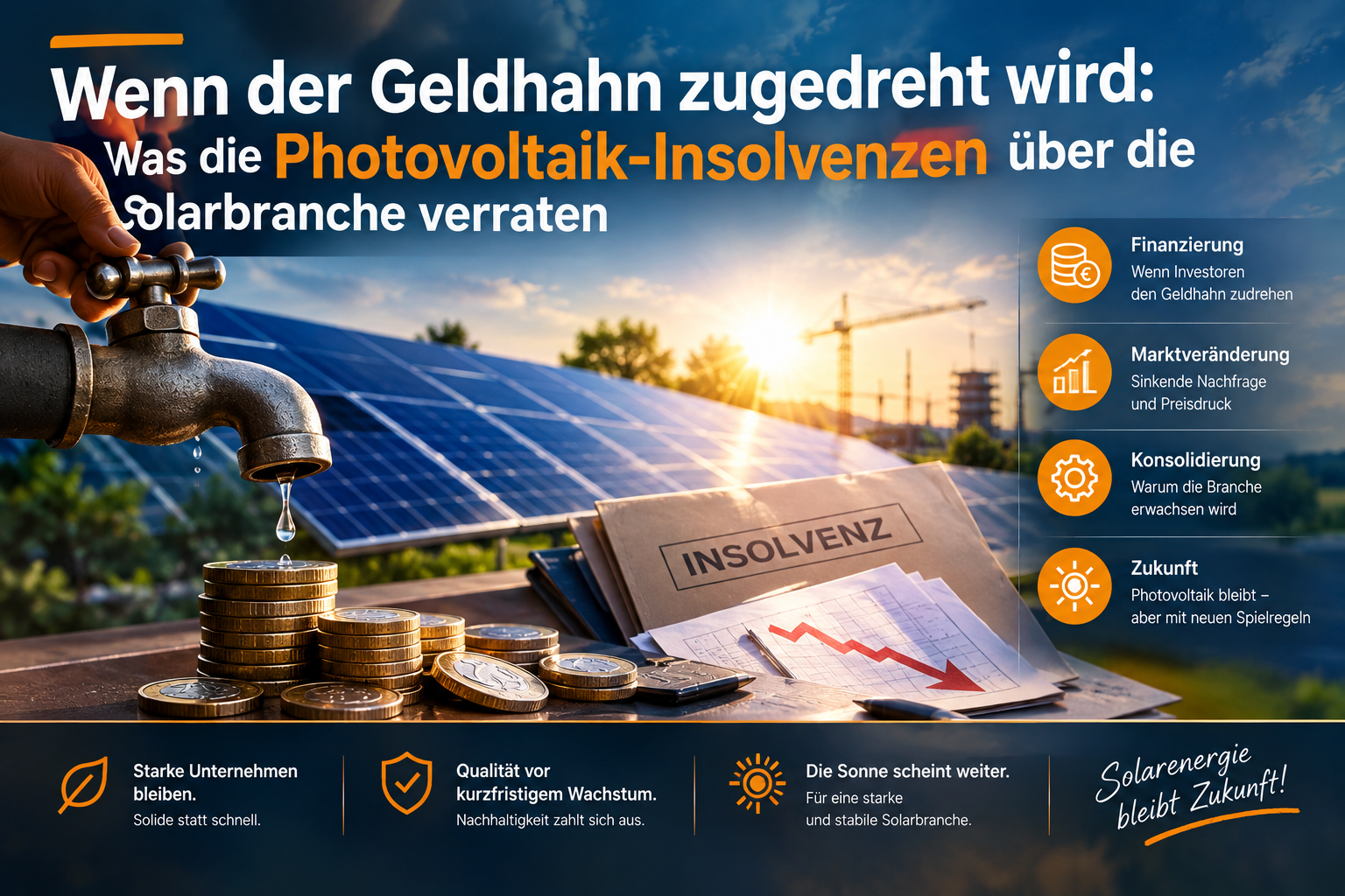 Wenn der Geldhahn zugedreht wird: Was die Photovoltaik-Insolvenzen über die Solarbranche verraten